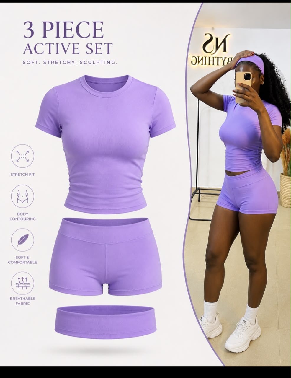 Basic Top, Biker Shorts and Head Band