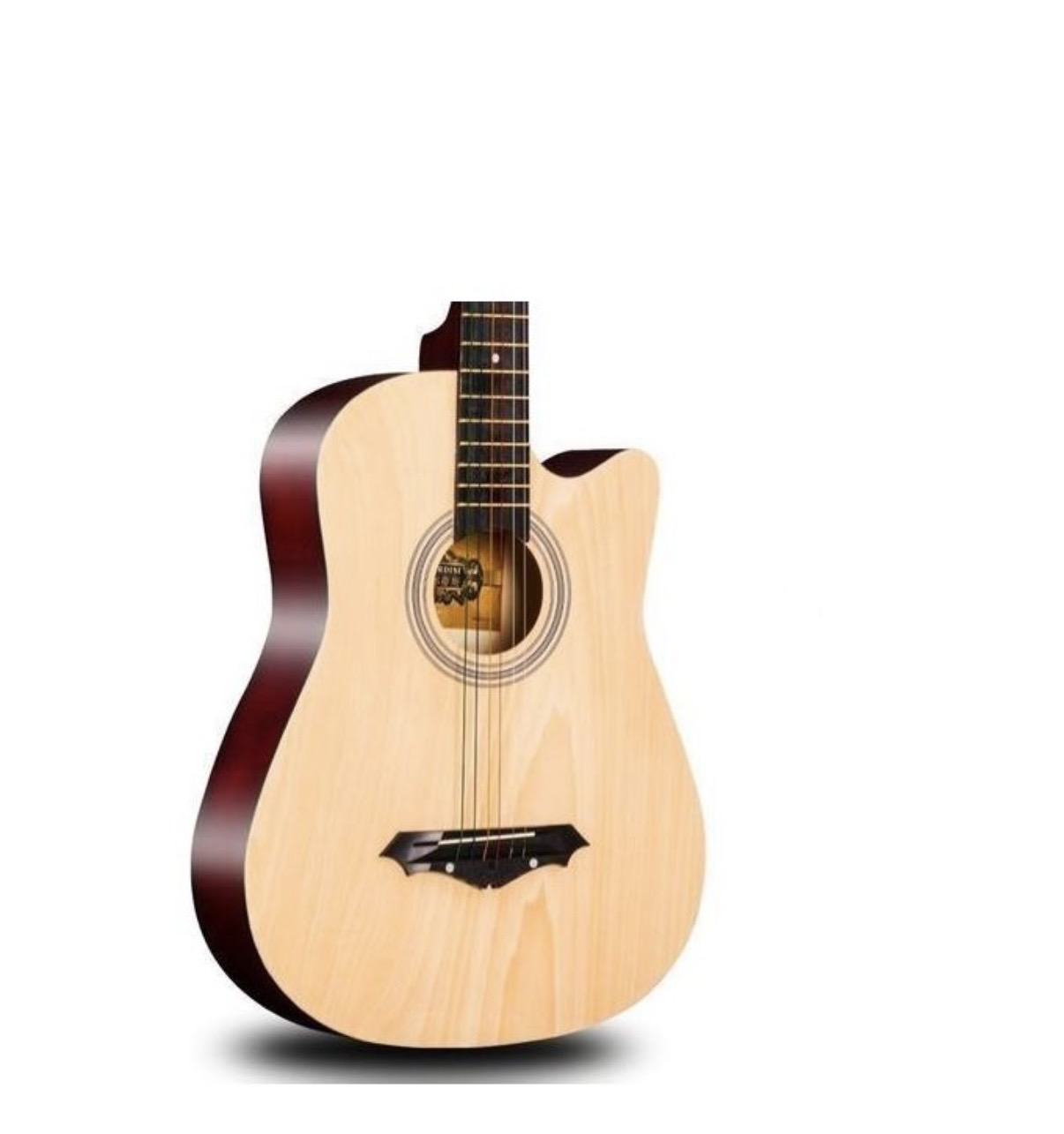 Acoustic Box Guitar With Bag And Satrap - Natural-38"