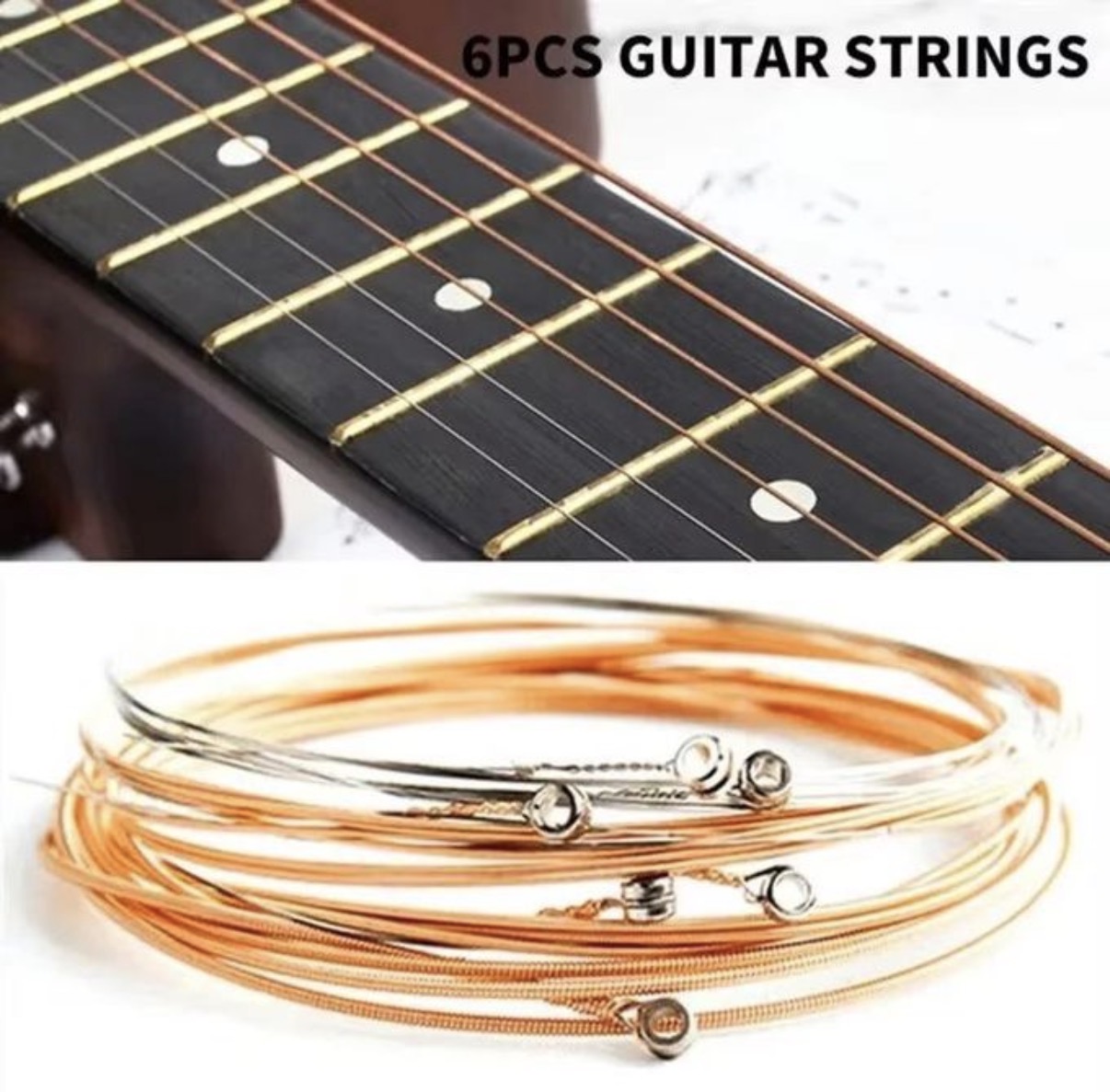 1SET 6 Pieces Copper Guitar Strings 1-6 for Classical Classic Steel Wire Classic Acoustic Folk Guitar Parts Accessories