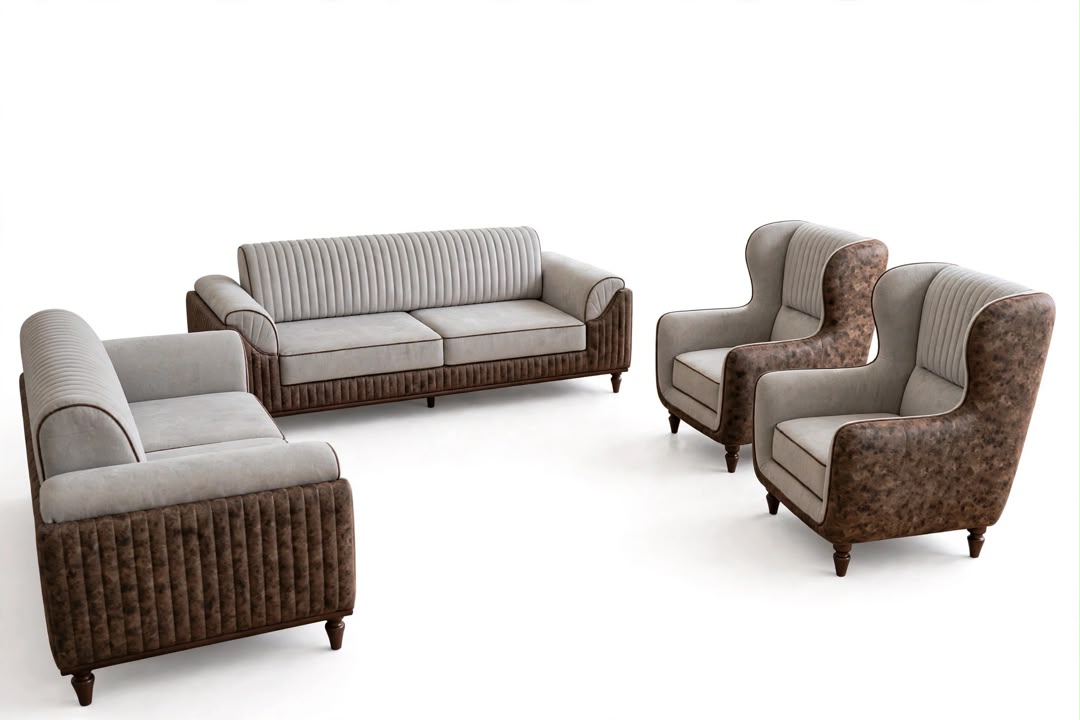 Luxury 4-Piece Modern Sofa Set / Living Room Sofa Set  .